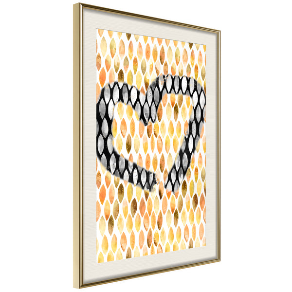 Poster - I Love Oranges  - goud passepartout