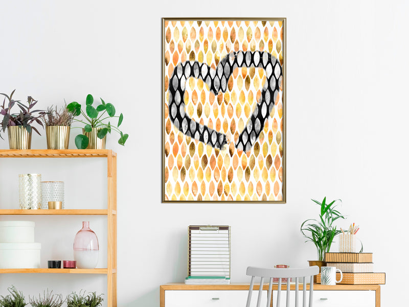 Poster - I Love Oranges  - goud