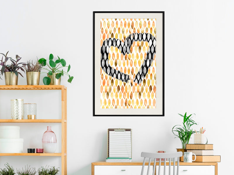 Poster - I Love Oranges  - zwart passepartout