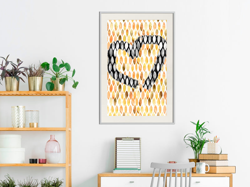 Poster - I Love Oranges  - wit passepartout