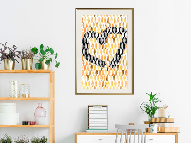 Poster - I Love Oranges  - goud passepartout