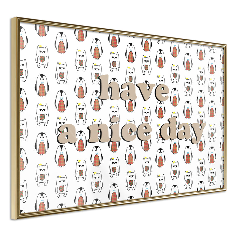 Poster - Animals Wish a Nice Day  - goud