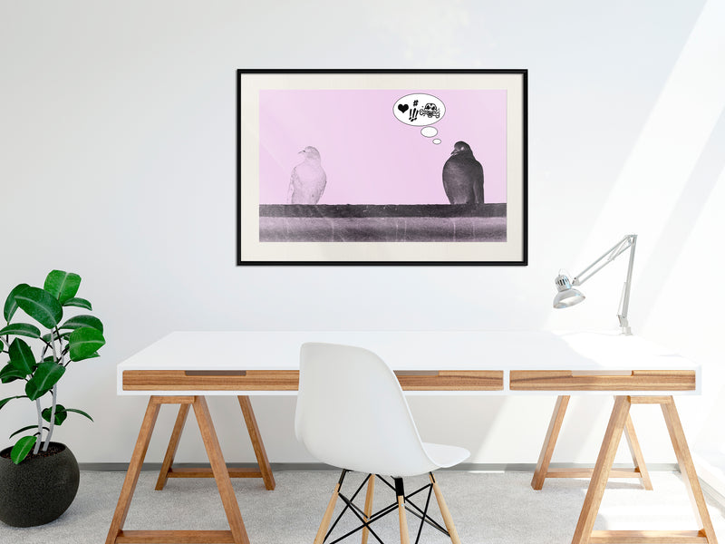 Poster - Rough Love  - zwart passepartout