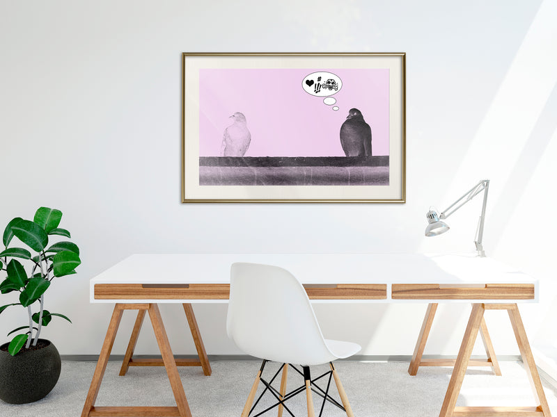Poster - Rough Love  - goud passepartout