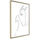 Poster - Sketch of a Horse's Head  - goud