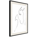 Poster - Sketch of a Horse's Head  - zwart passepartout