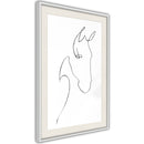 Poster - Sketch of a Horse's Head  - wit passepartout