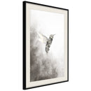 Poster - Hummingbird in Shades of Grey  - zwart passepartout