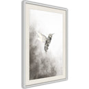 Poster - Hummingbird in Shades of Grey  - wit passepartout