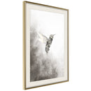 Poster - Hummingbird in Shades of Grey  - goud passepartout