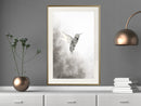 Poster - Hummingbird in Shades of Grey  - goud passepartout