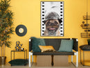 Poster - Dressed Up Pug  - goud