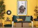 Poster - Dressed Up Pug  - zwart passepartout