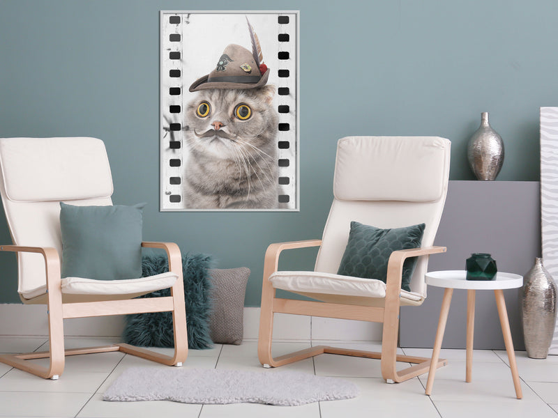 Poster - Dressed Up Cat  - wit