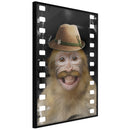Poster - Dressed Up Monkey  - zwart