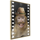 Poster - Dressed Up Monkey  - goud
