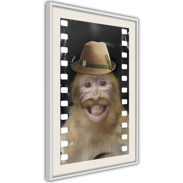 Poster - Dressed Up Monkey  - wit passepartout