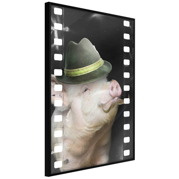 Poster - Dressed Up Piggy  - zwart