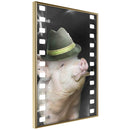 Poster - Dressed Up Piggy  - goud