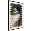 Poster - Dressed Up Piggy  - zwart passepartout