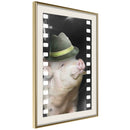 Poster - Dressed Up Piggy  - goud passepartout