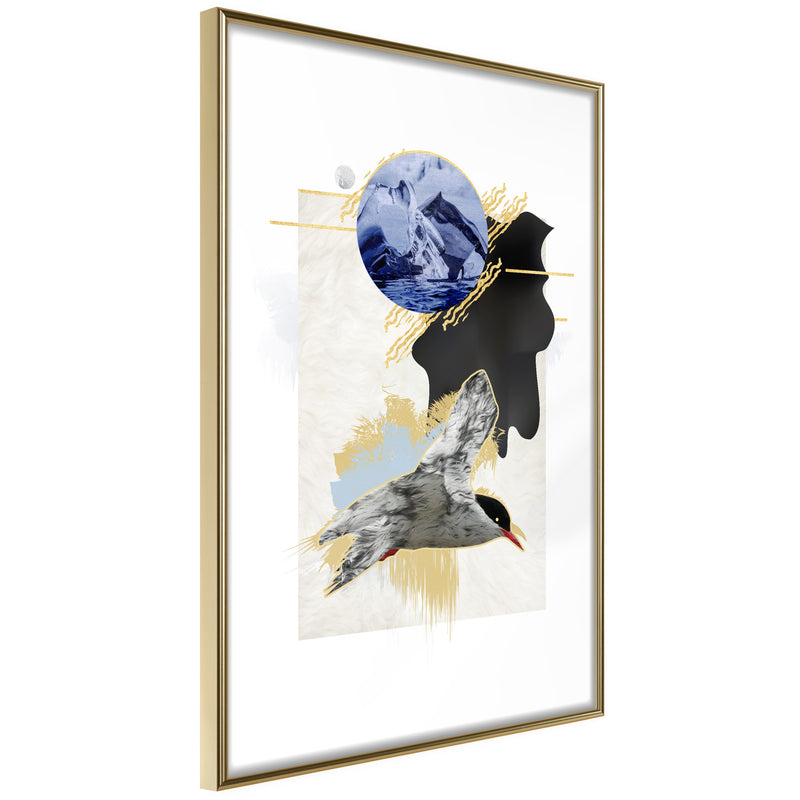 Poster - Abstraction with a Tern  - goud