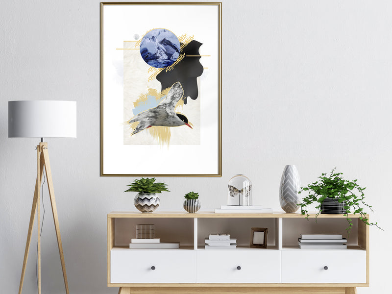 Poster - Abstraction with a Tern  - goud