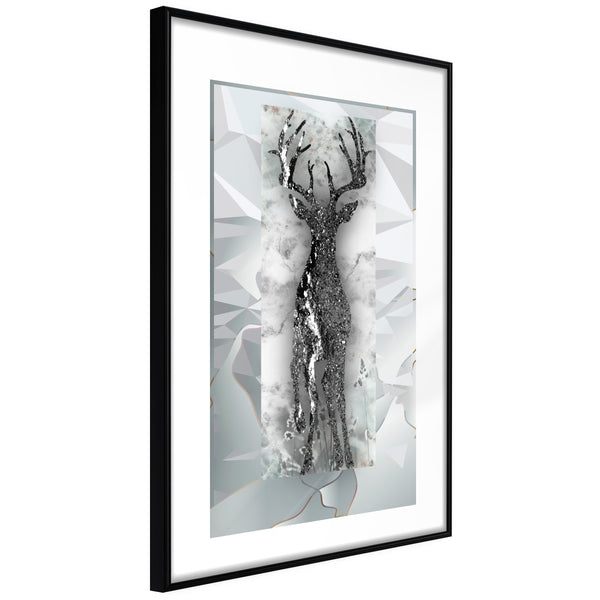 Poster - Crystal Deer  - zwart