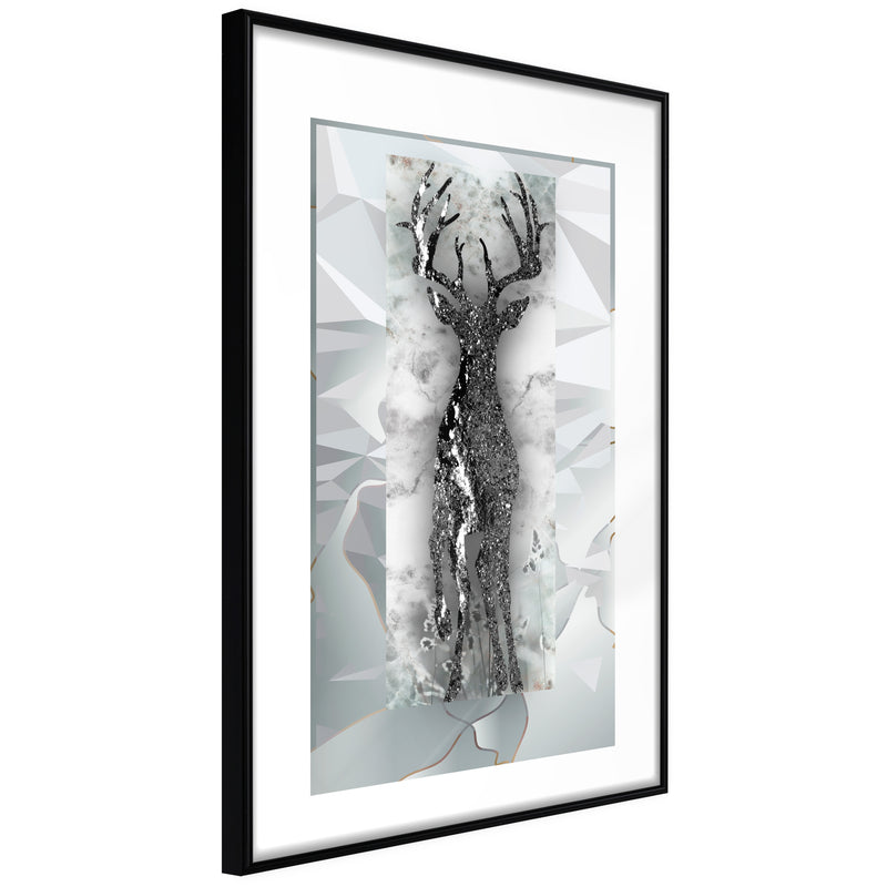 Poster - Crystal Deer  - zwart