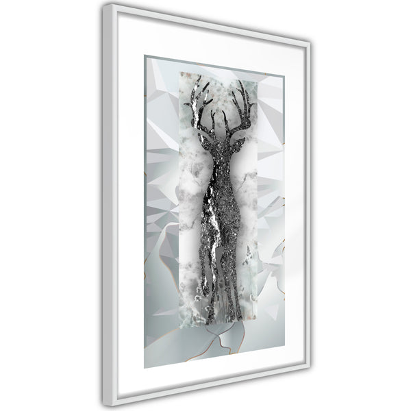 Poster - Crystal Deer  - wit