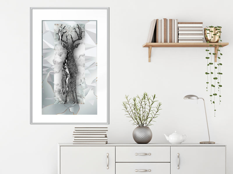 Poster - Crystal Deer  - wit