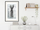 Poster - Crystal Deer  - zwart passepartout
