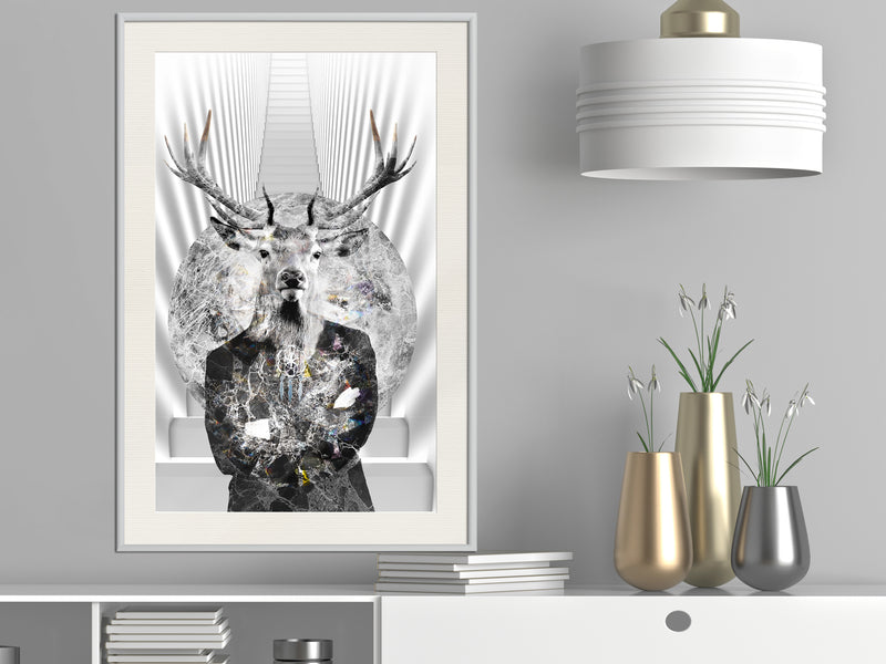 Poster - Herd Leader  - wit passepartout