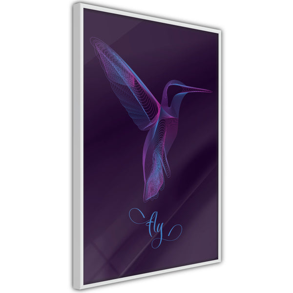 Poster - Fluorescent Hummingbird   - wit