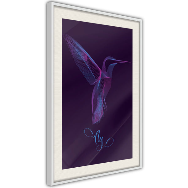 Poster - Fluorescent Hummingbird   - wit passepartout