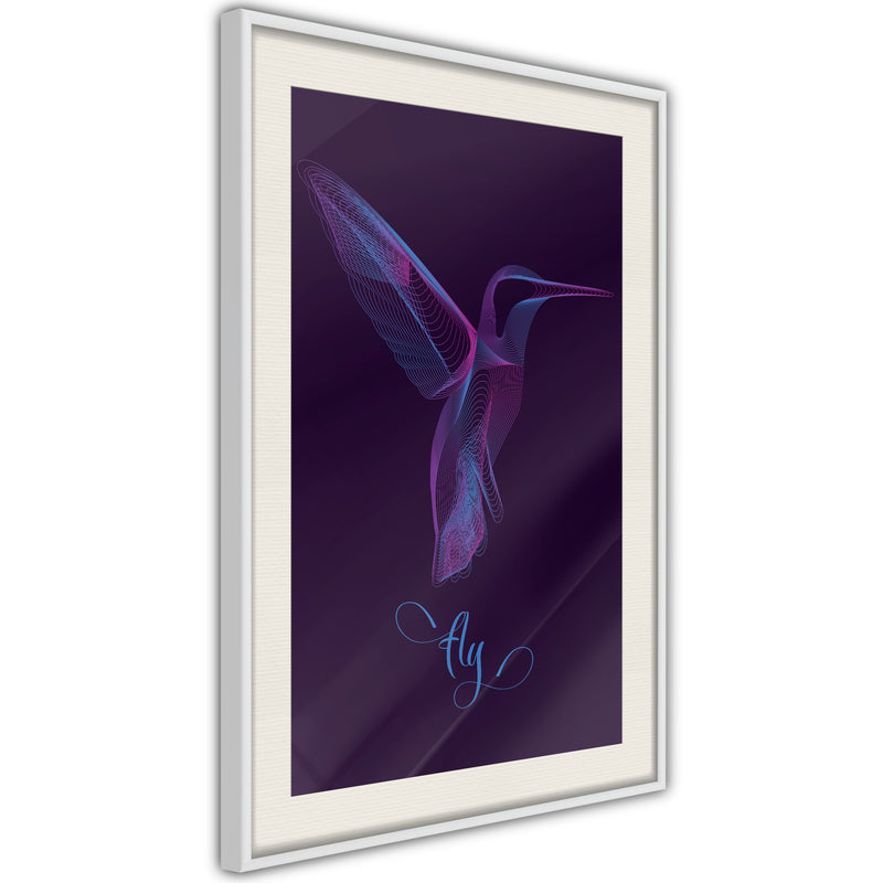 Poster - Fluorescent Hummingbird   - wit passepartout
