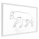 Poster - Grey Wolf  - wit