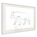 Poster - Grey Wolf  - wit passepartout