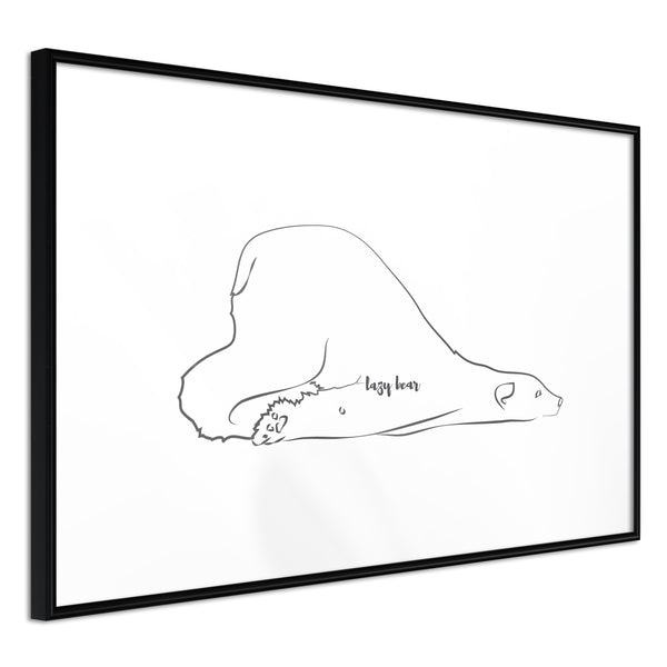Poster - Resting Polar Bear  - zwart