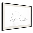 Poster - Resting Polar Bear  - zwart passepartout