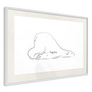 Poster - Resting Polar Bear  - wit passepartout