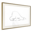 Poster - Resting Polar Bear  - goud passepartout