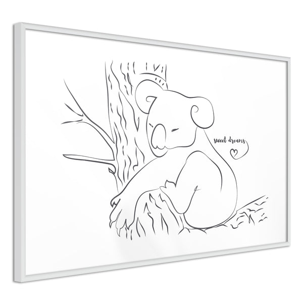 Poster - Resting Koala  - wit