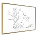 Poster - Resting Koala  - goud