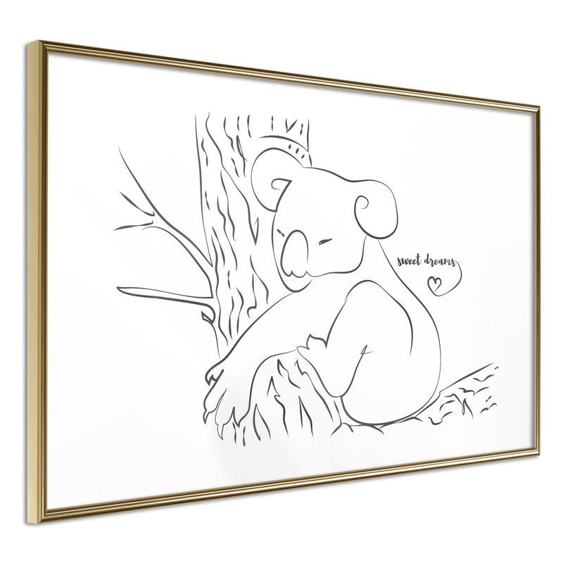 Poster - Resting Koala  - goud