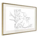 Poster - Resting Koala  - goud passepartout