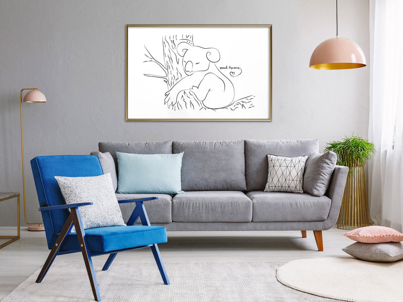 Poster - Resting Koala  - goud