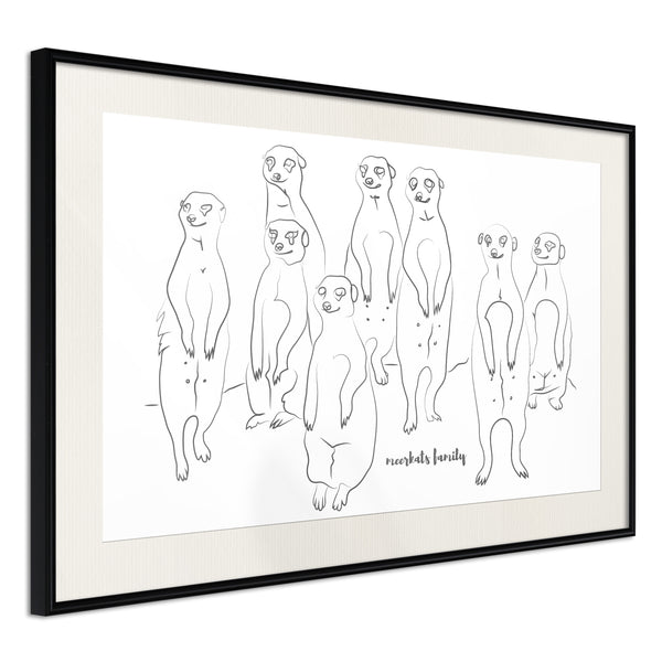 Poster - Meerkat Lookout  - zwart passepartout