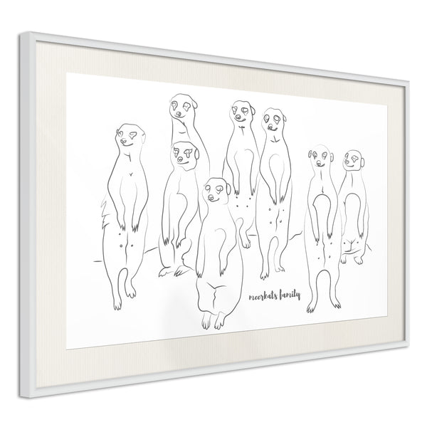 Poster - Meerkat Lookout  - wit passepartout