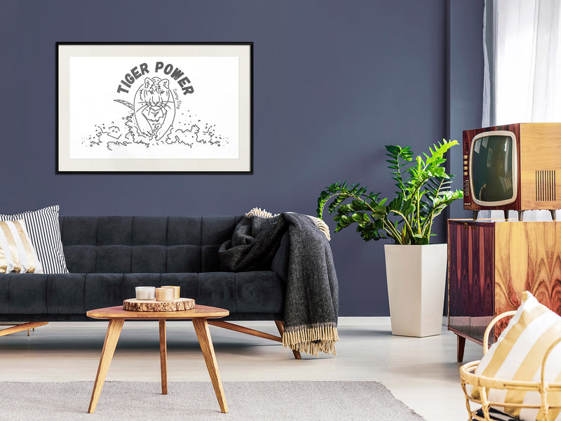 Poster - Inner Tiger  - zwart passepartout